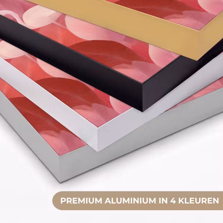 Flamingo - Botanisch - Elegant - Roze - Rood Textielframe zwart klein 947 -USP_kleurenNL