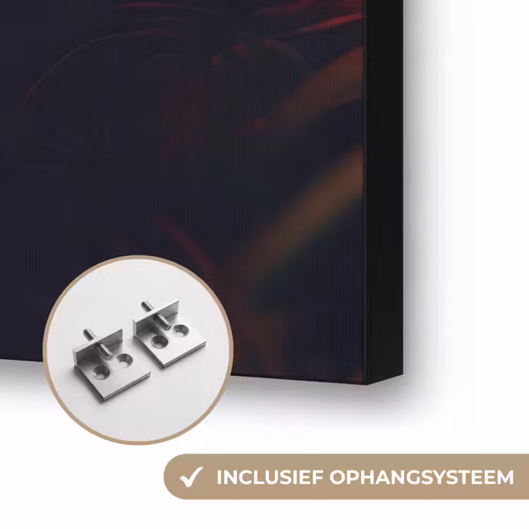 Flamingo - Roze - Neon - Licht Textielframe zwart klein -USP_ophangsysteemNL