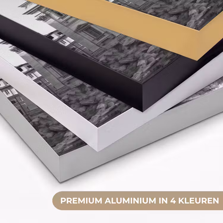 Fontein - Beelden - Architectuur - Zwart-wit Textielframe zwart klein -USP_kleurenNL