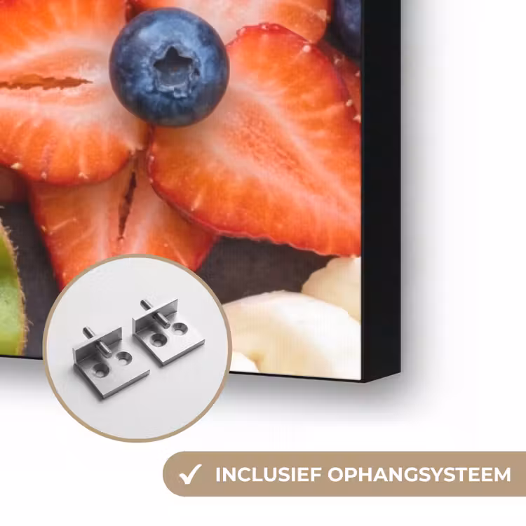 Fruit - Arrangement - Gezond - Kleurrijk - Eten Textielframe zwart klein -USP_ophangsysteemNL