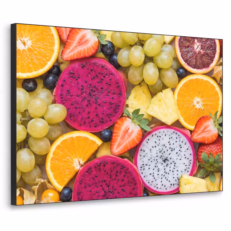 Fruit - Assortiment - Kleurrijk - Gezondheid Textielframe zwart klein -3d