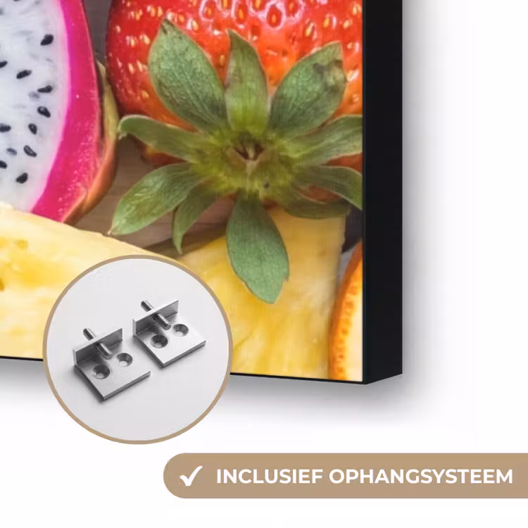 Fruit - Assortiment - Kleurrijk - Gezondheid Textielframe zwart klein -USP_ophangsysteemNL