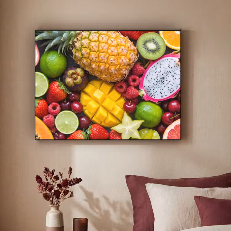 Fruit - Assortiment - Vers - Gezond - Kleurrijk Textielframe zwart klein -sfeer1