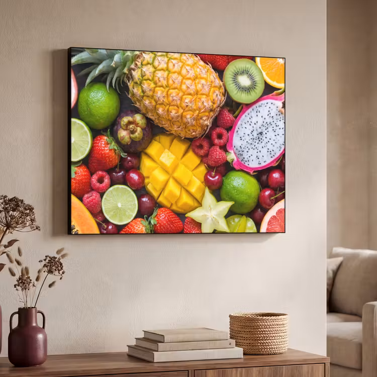 Fruit - Assortiment - Vers - Gezond - Kleurrijk Textielframe zwart klein -sfeer3
