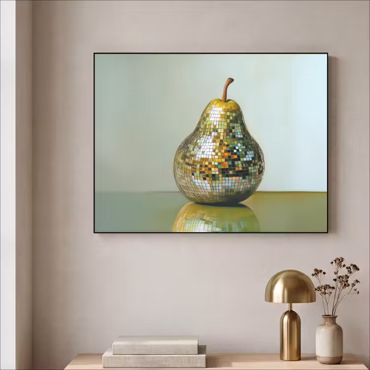 Fruit - Disco - Art - Glitter Textielframe zwart klein -sfeer2