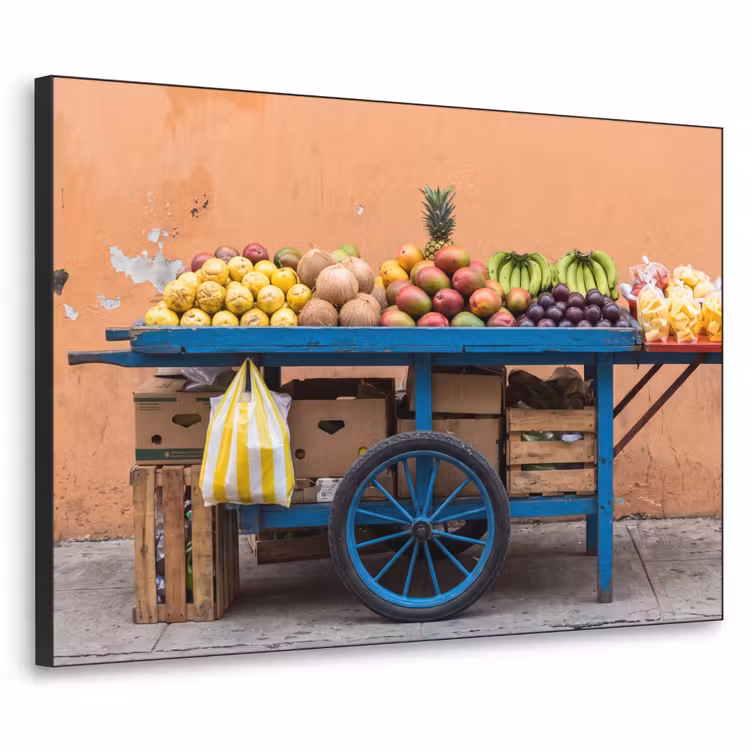 Art frame - Fruit - Kar - Straat - Fruit - Kar - Straat Textielframe zwart klein