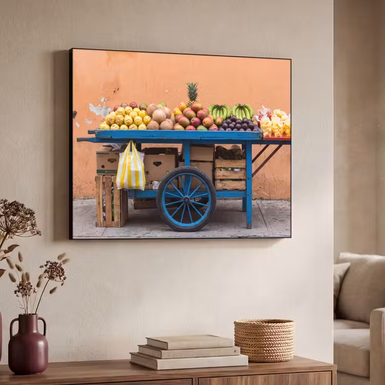 Art frame - Fruit - Kar - Straat - Fruit - Kar - Straat Textielframe zwart klein