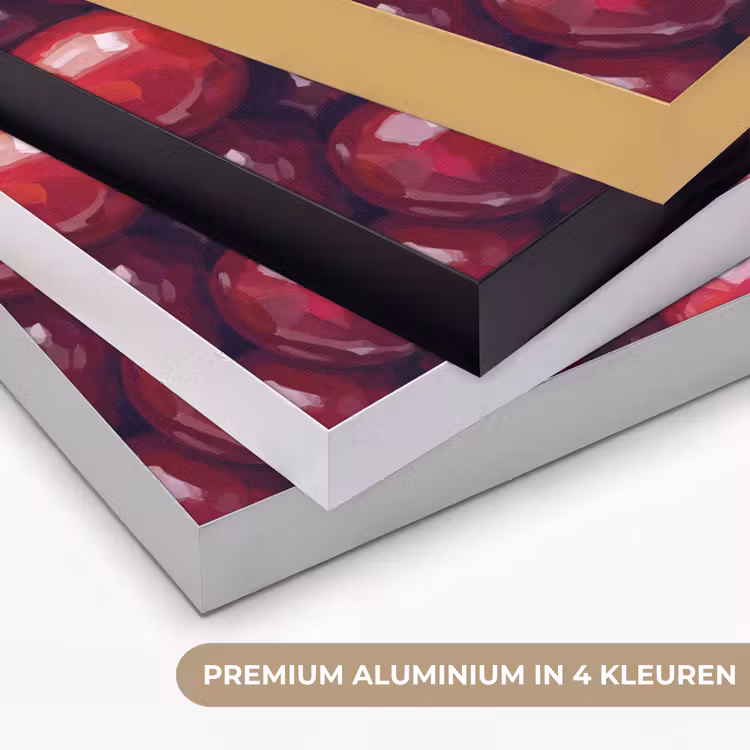 Fruit - Kersen - Eten - Modern - Rood Textielframe zwart klein -USP_kleurenNL