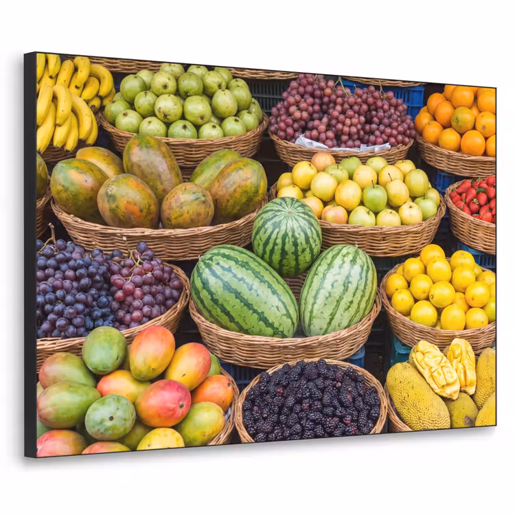 Art frame - Fruit - Markt - Kleurrijk - Fruit - Markt - Kleurrijk Textielframe zwart klein