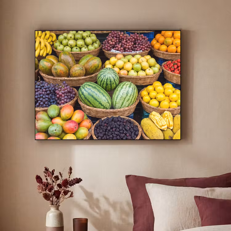 Art frame - Fruit - Markt - Kleurrijk - Fruit - Markt - Kleurrijk Textielframe zwart klein