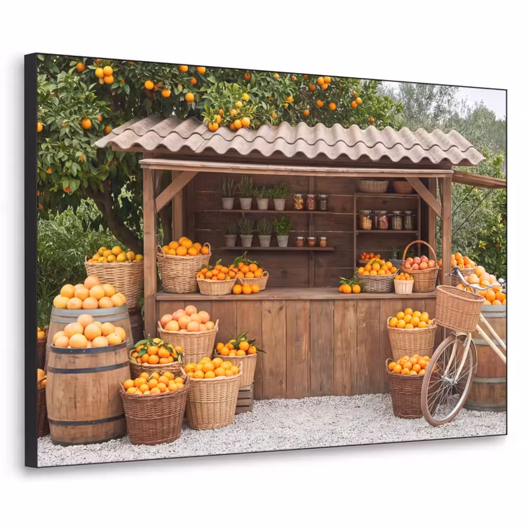 Art frame - Fruit - Markt - Landelijk - Fruit - Markt - Landelijk Textielframe zwart klein