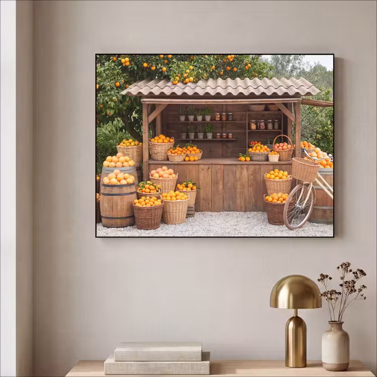 Art frame - Fruit - Markt - Landelijk - Fruit - Markt - Landelijk Textielframe zwart klein