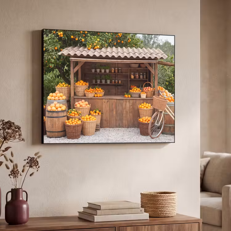 Art frame - Fruit - Markt - Landelijk - Fruit - Markt - Landelijk Textielframe zwart klein