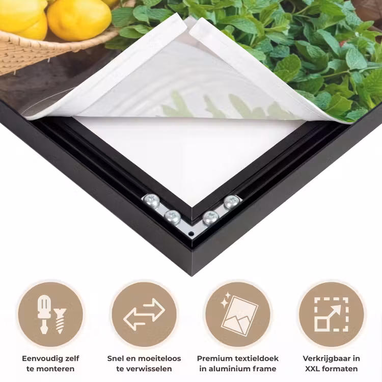 Art frame - Fruit - Markt - Vers - Fruit - Markt - Vers Textielframe zwart klein