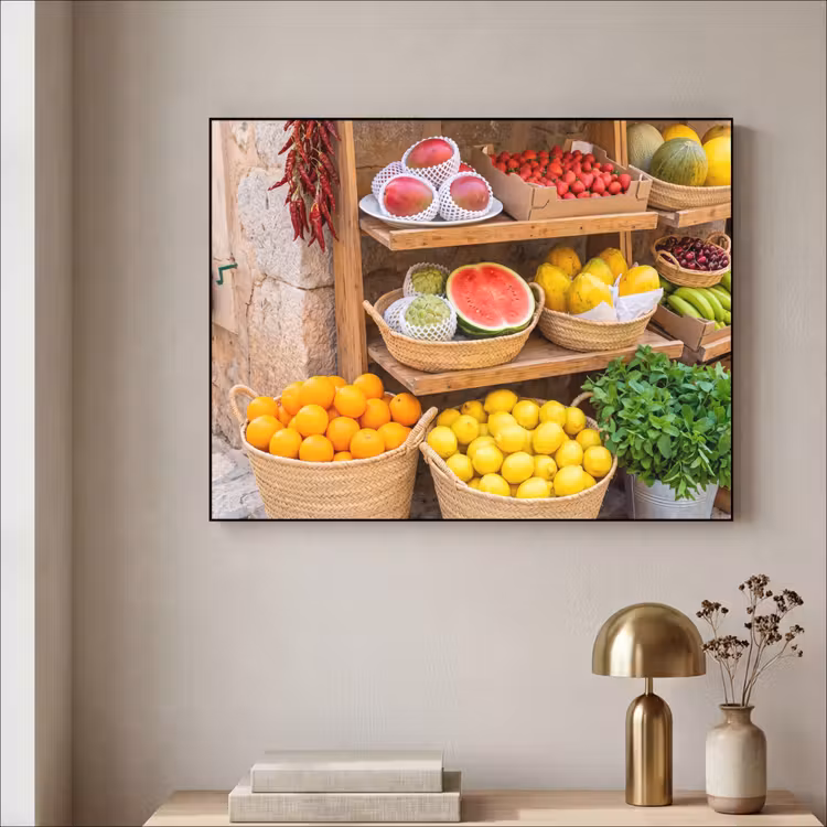 Art frame - Fruit - Markt - Vers - Fruit - Markt - Vers Textielframe zwart klein