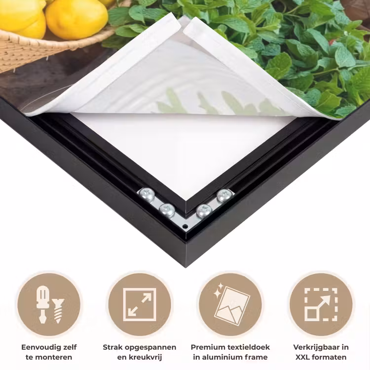Art frame - Fruit - Markt - Vers - Fruit - Markt - Vers Textielframe zwart klein