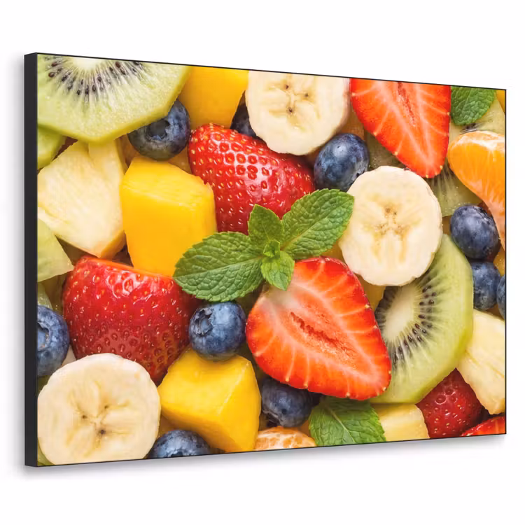 Fruit - Plakjes - Eten - Kleurrijk Textielframe zwart klein -3d