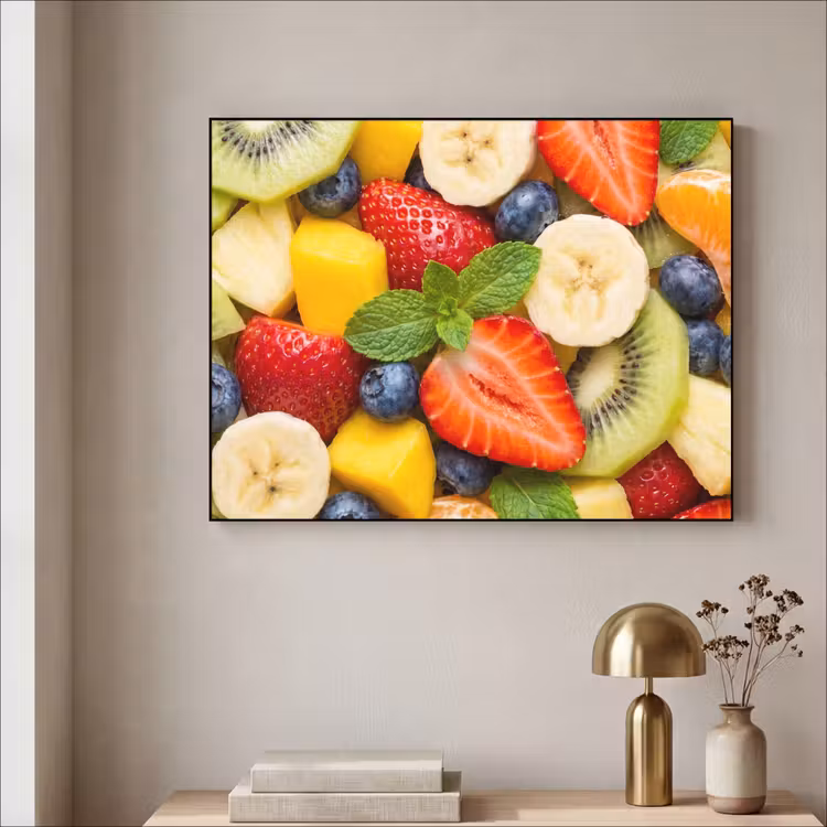 Fruit - Plakjes - Eten - Kleurrijk Textielframe zwart klein -sfeer2