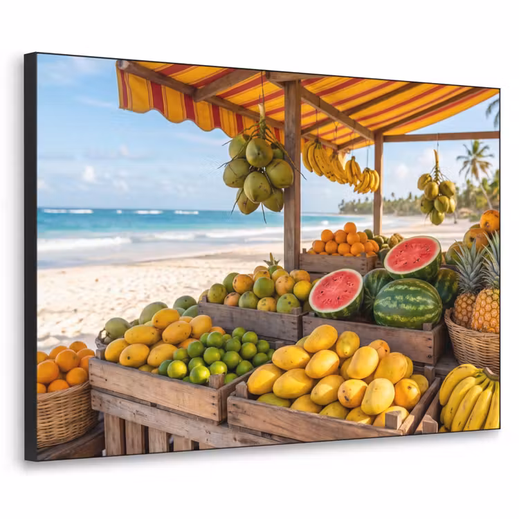 Art frame - Fruit - Strand - Tropisch - Fruit - Strand - Tropisch Textielframe zwart klein