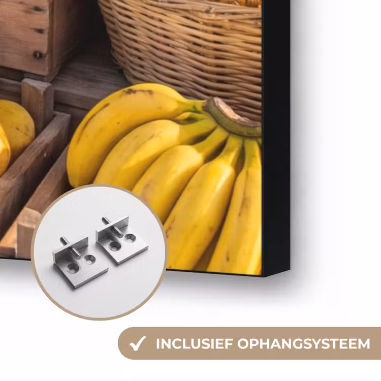 Art frame - Fruit - Strand - Tropisch - Fruit - Strand - Tropisch Textielframe zwart klein