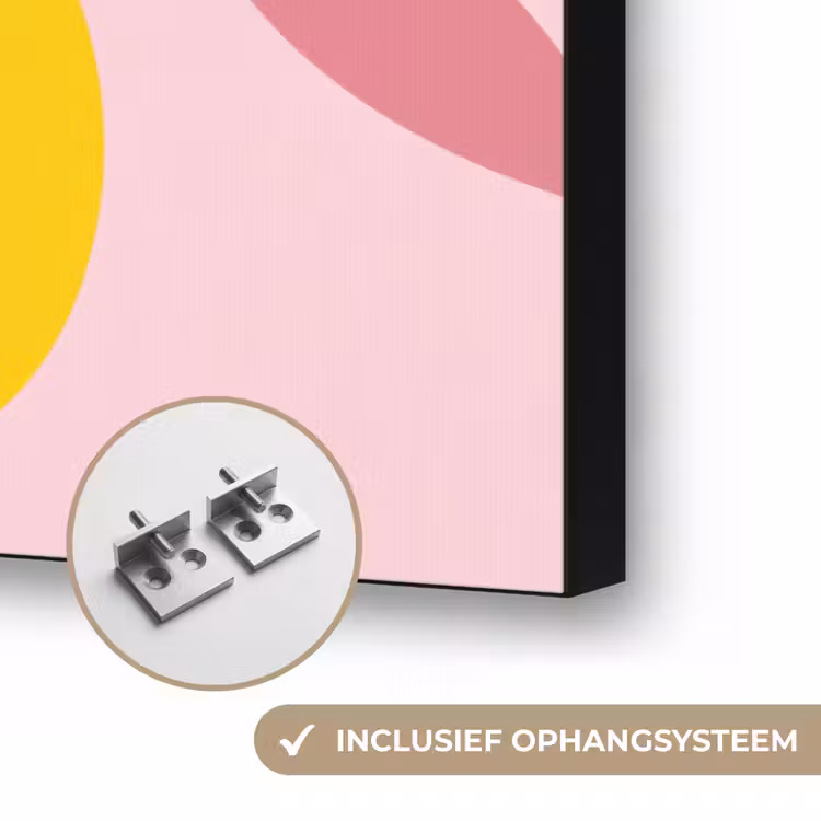 Fruit - Tak - Natuur - Abstract - Roze Textielframe zwart klein -USP_ophangsysteemNL