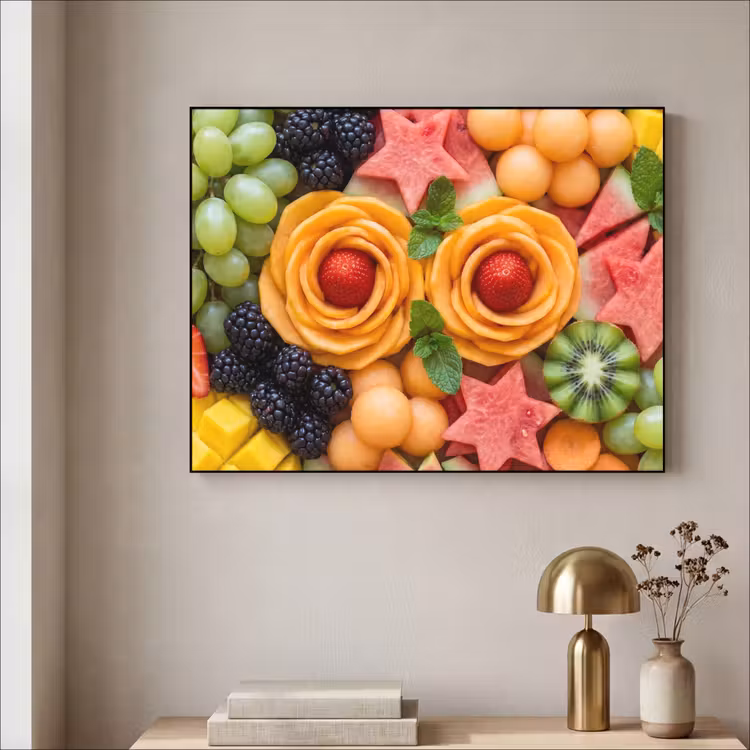 Fruit - Variatie - Kleurrijk - Vers - Eten Textielframe zwart klein -sfeer2