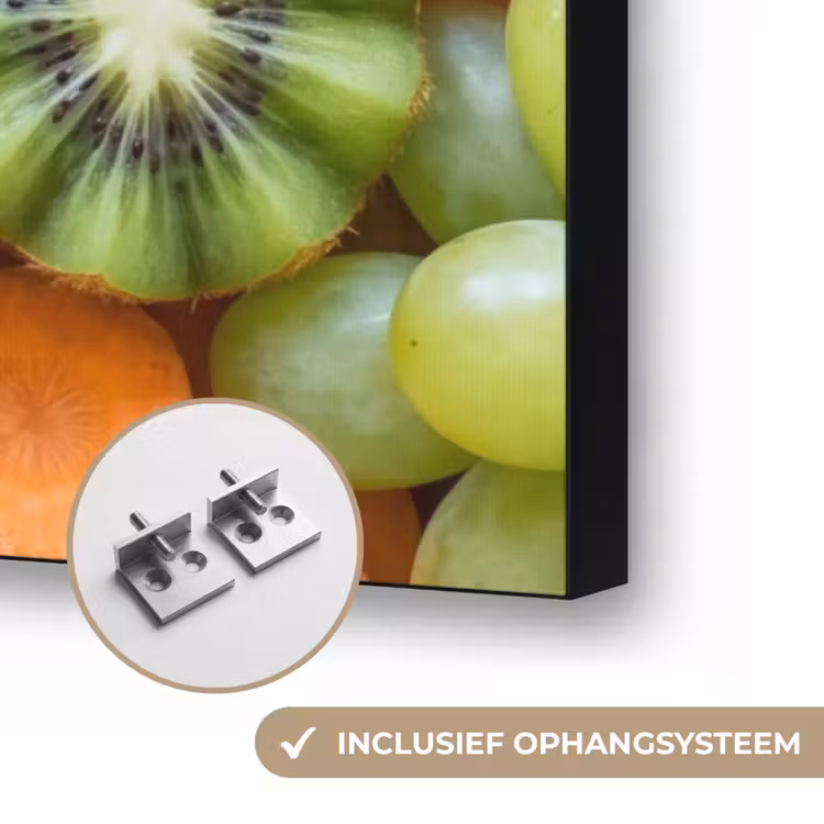 Fruit - Variatie - Kleurrijk - Vers - Eten Textielframe zwart klein -USP_ophangsysteemNL