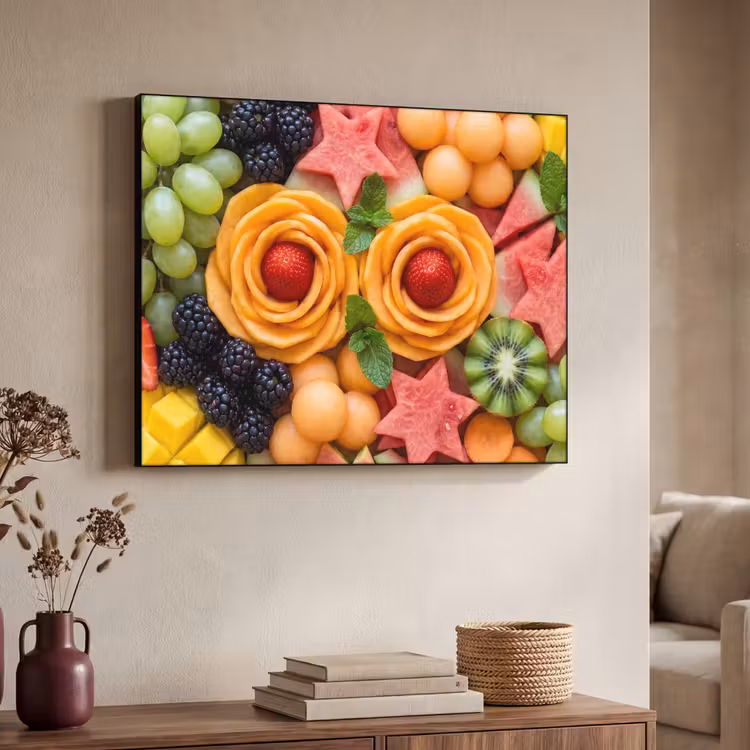 Fruit - Variatie - Kleurrijk - Vers - Eten Textielframe zwart klein -sfeer3
