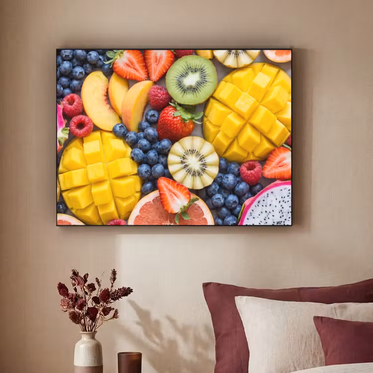 Fruit - Versneden - Kleurrijk - Eten - Gezond Textielframe zwart klein -sfeer1