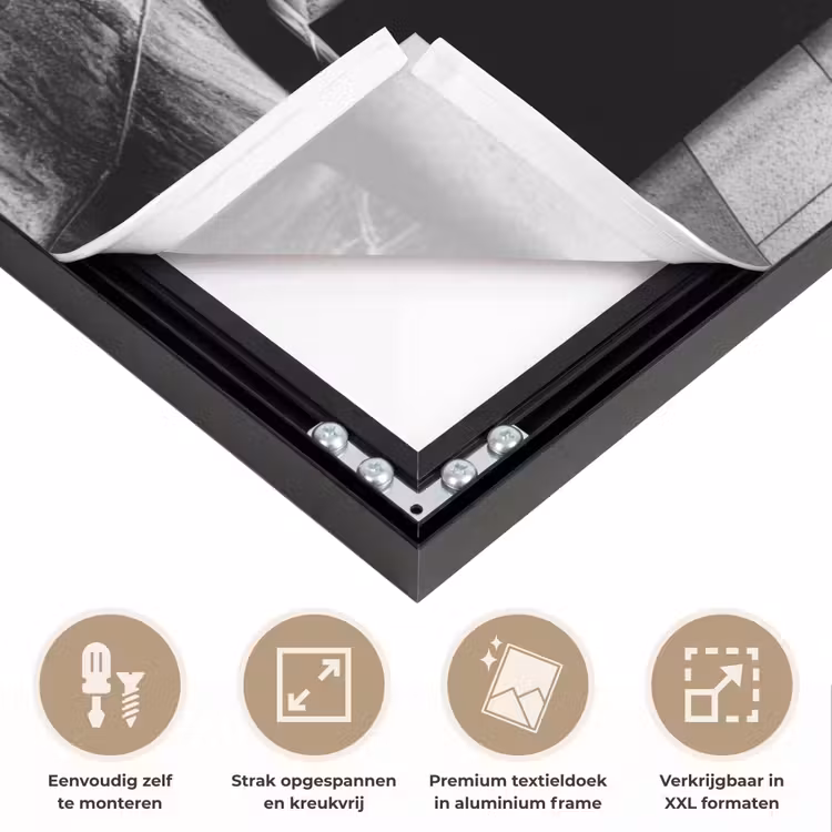 Gang - Bogen - Schaduw - Diepte Textielframe zwart klein -USP_feed_closeupNL