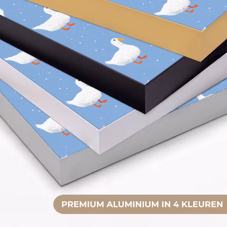 Ganzen - Elegant - Blauw Textielframe zwart klein 947 -USP_kleurenNL