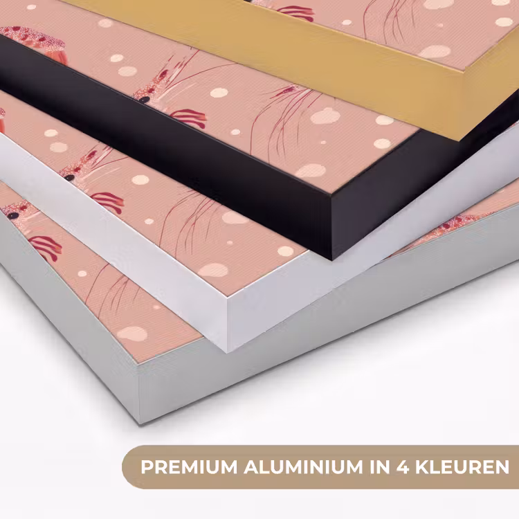 Garnalen - Stippen - Roze Textielframe zwart klein 947 -USP_kleurenNL
