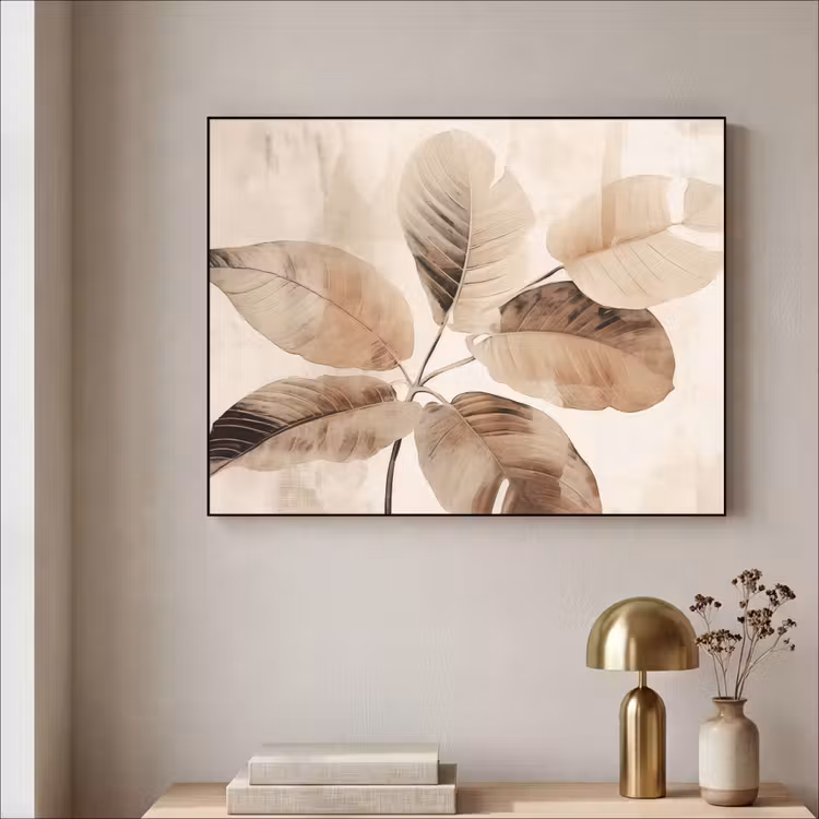 Gedroogde plant - Natuur - Bruin - Planten Textielframe zwart klein -sfeer2