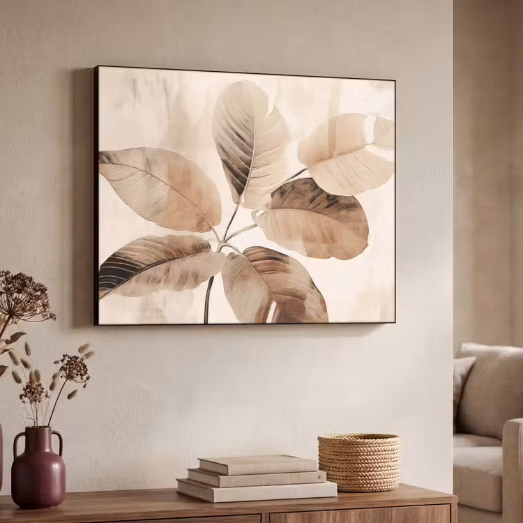 Gedroogde plant - Natuur - Bruin - Planten Textielframe zwart klein -sfeer3
