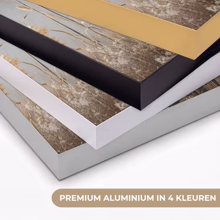 Gedroogde Veldbloemen - Grijs - Beton Textielframe zwart klein -USP_kleurenNL