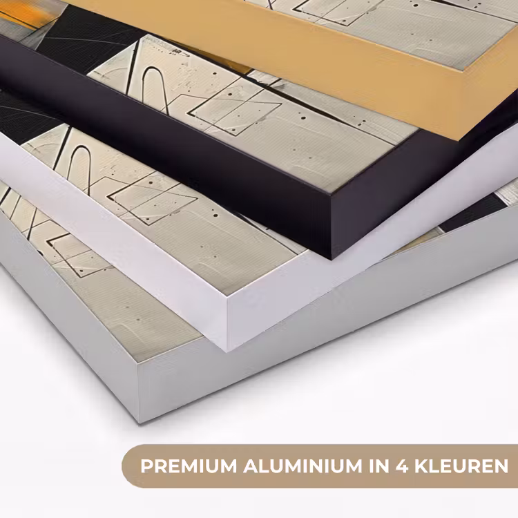 Geel - Abstract - Modern - Vormen Textielframe zwart klein -USP_kleurenNL