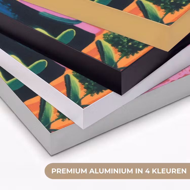 Geel - Blauw - Oranje - Huis Textielframe zwart klein -USP_kleurenNL