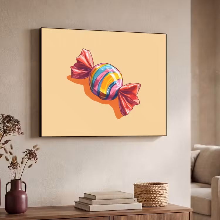 Geel - Snoep - Kleur Textielframe - compleet frame klein -sfeer3
