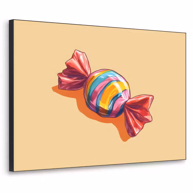 Geel - Snoep - Kleur Textielframe zwart klein -3d