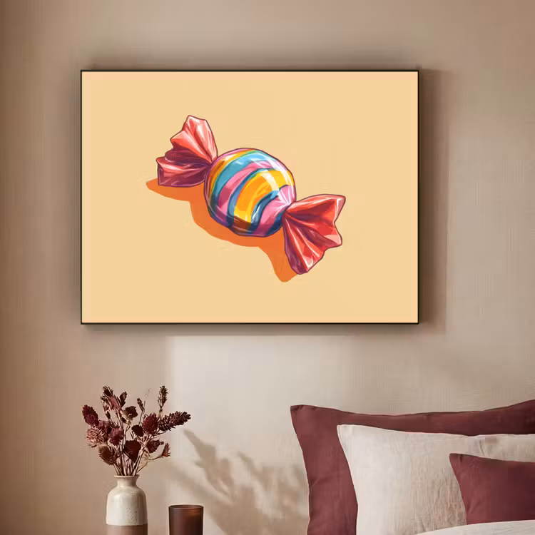 Geel - Snoep - Kleur Textielframe - compleet frame klein -sfeer1