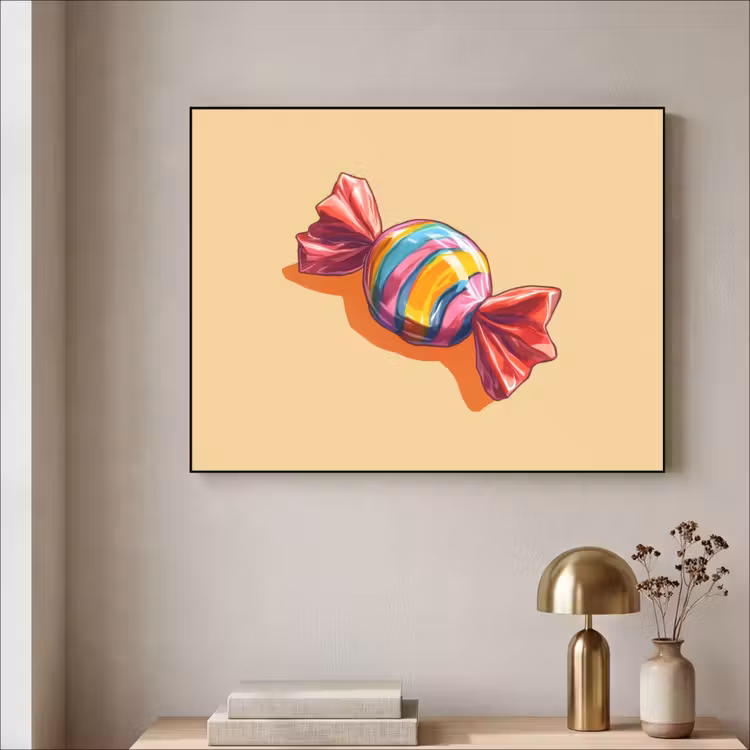 Geel - Snoep - Kleur Textielframe zwart klein -sfeer2