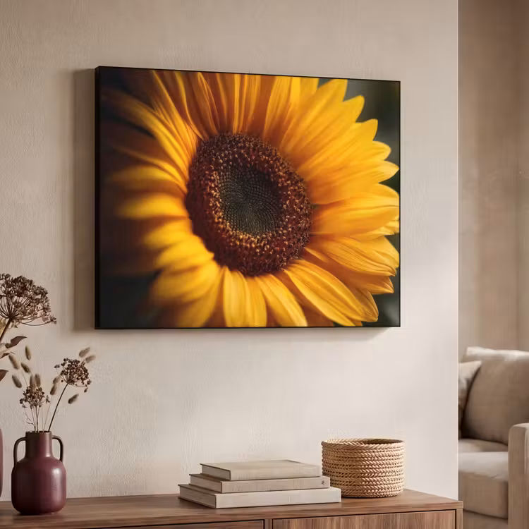 Geel - Zonnebloem - Zomers Textielframe - compleet frame klein -sfeer3