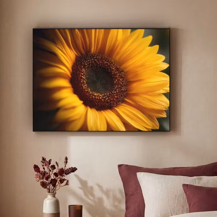 Geel - Zonnebloem - Zomers Textielframe - compleet frame klein -sfeer1