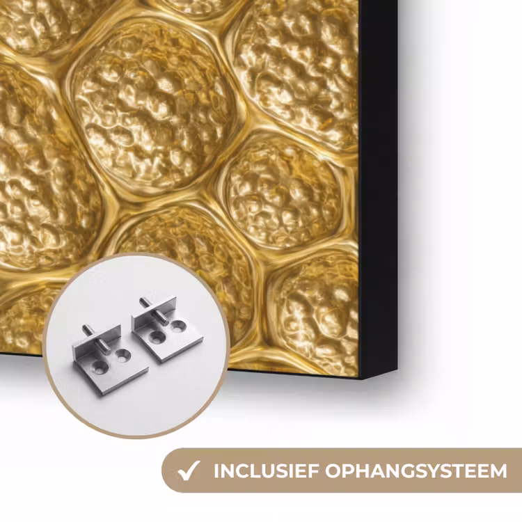 Gehamerd - Mozaïek - Antiek - Goud Textielframe zwart klein 947 -USP_ophangsysteemNL