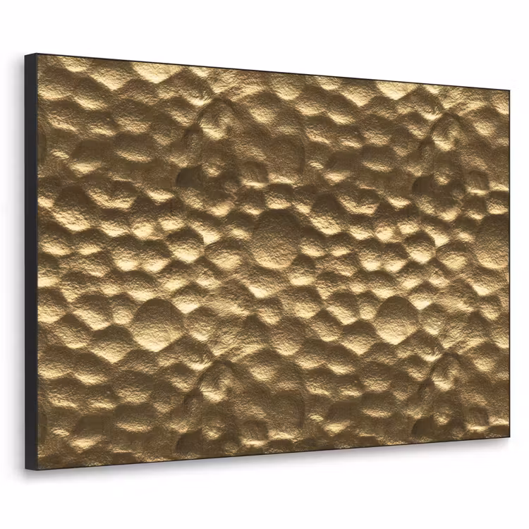 Gehamerd - Reliëf - Textuur - Bronsgoud Textielframe zwart klein 947 -3d