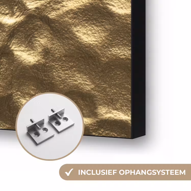 Gehamerd - Reliëf - Textuur - Bronsgoud Textielframe zwart klein 947 -USP_ophangsysteemNL