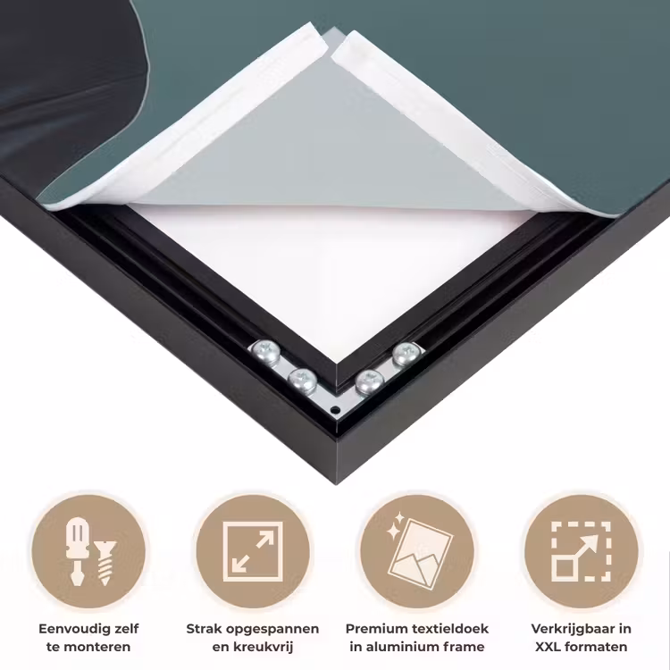 Geit - Hoorns - Kokskleding Textielframe zwart klein -USP_feed_closeupNL