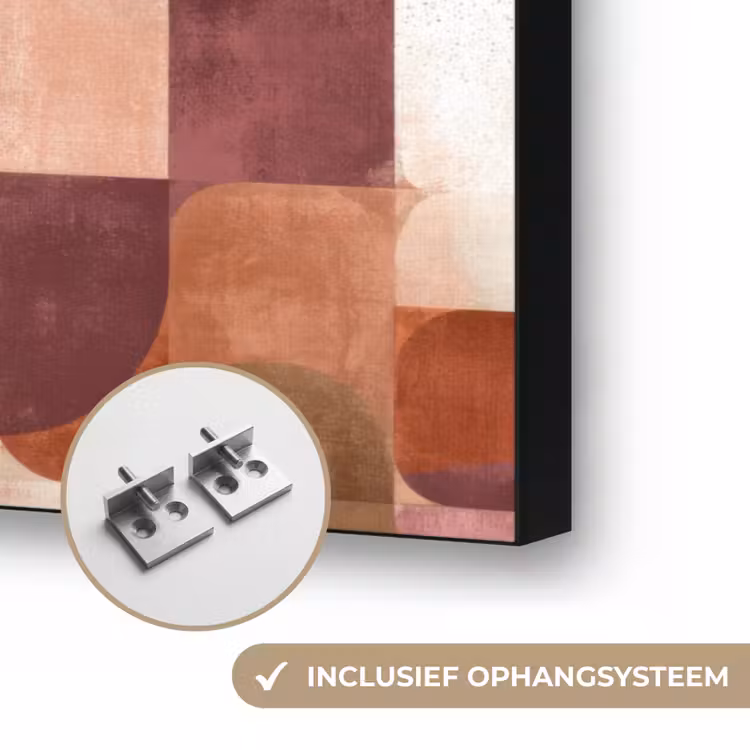 Geometrie - Modern - Retro Textielframe zwart klein 947 -USP_ophangsysteemNL