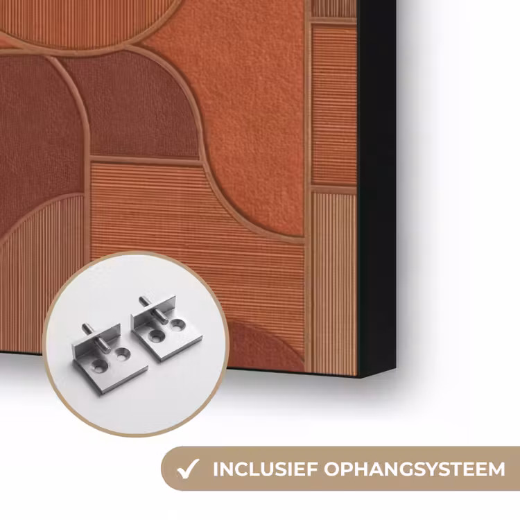 Geometrisch - Abstract - Textuur - Bruin Textielframe zwart klein 947 -USP_ophangsysteemNL