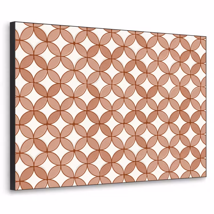 Geometrisch - Cirkels - Modern - Terracotta Textielframe zwart klein 947 -3d
